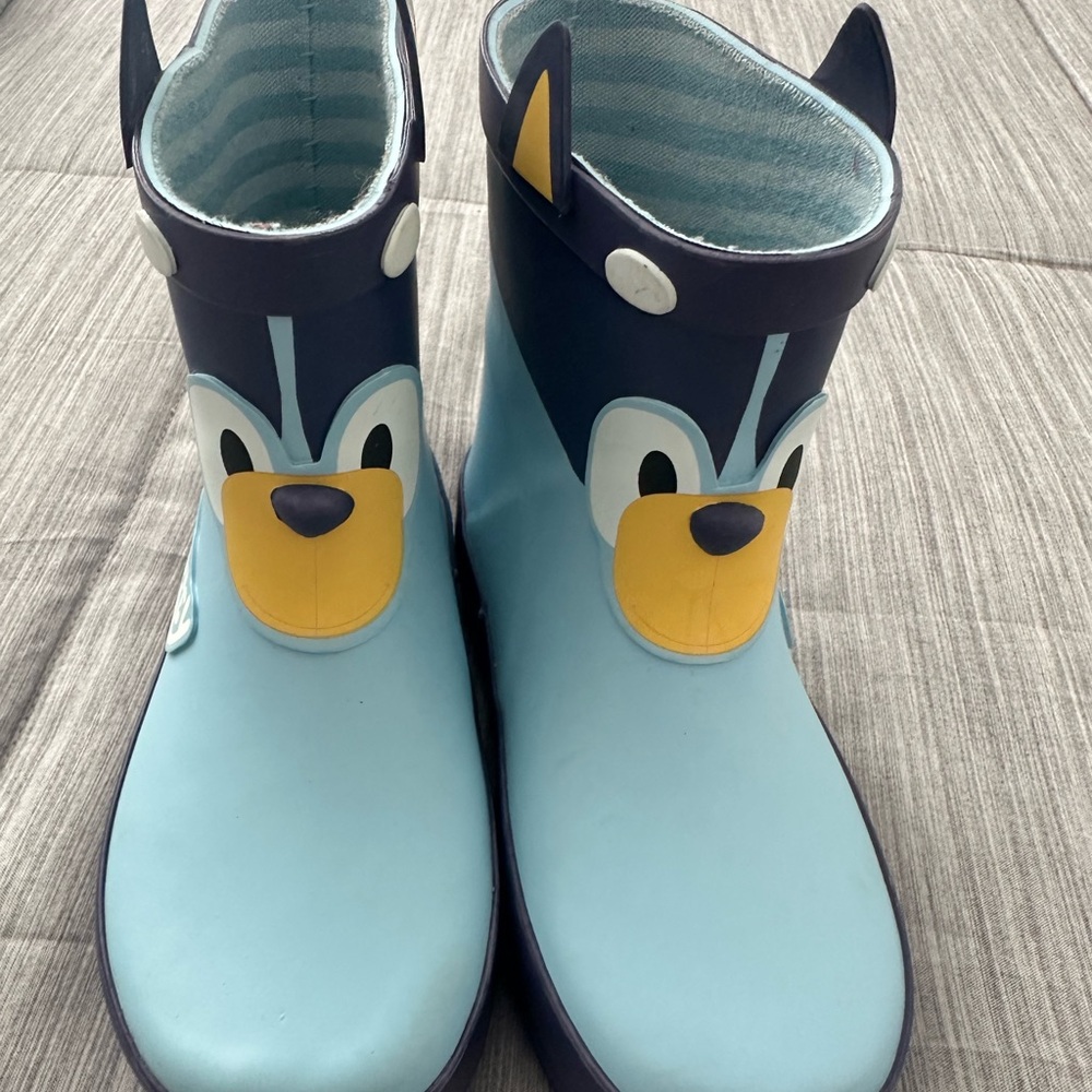 Kids Blue Cartoon Animal Rain Boots